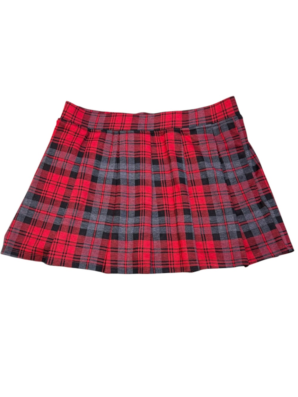 Halara Red Black Plaid High Waisted Pleated Tennis Skort XL Dark Academia